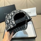 Dior cap with monogram fabric and inner adjustable strap visible