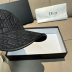 Dior black monogram baseball cap with curved brim and stitched side panel
