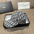 Dior baseball cap in black-and-white graphic monogram pattern