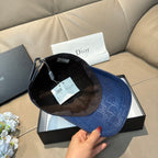 Dior monogram baseball cap with black interior lining and price tag