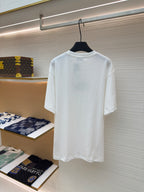 White short-sleeve T-shirt on hanger, back view