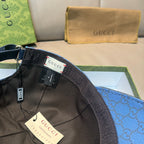 Gucci cap interior with black lining, size tag, and adjustable strap
