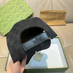 Gucci black cap interior with stitched strap labeled Gucci