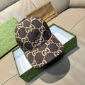 Gucci GG monogram baseball cap in dark brown with tan patterning