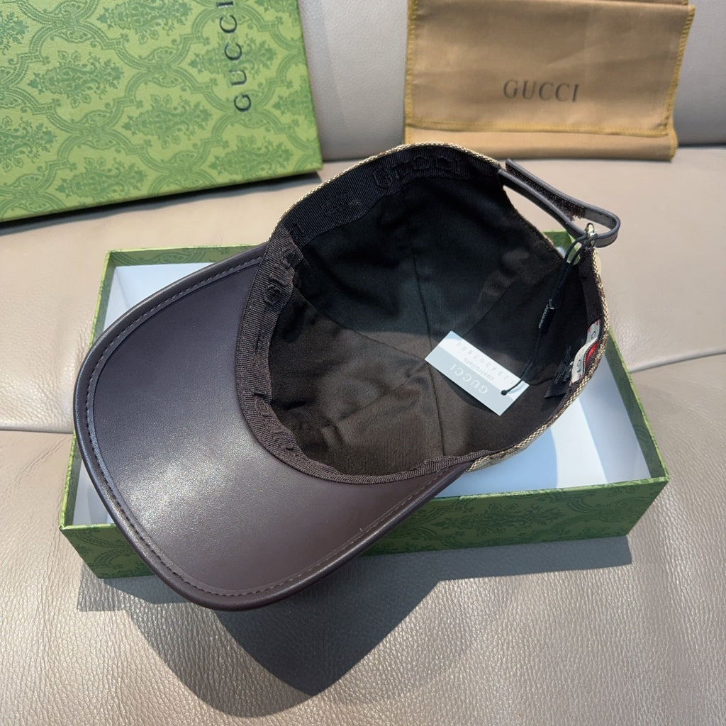 Black baseball cap with dark brim, open crown, and adjustable strap