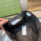 Black baseball cap interior with adjustable strap and fabric lining