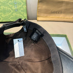 Gucci cap interior view with fabric lining and adjustable strap
