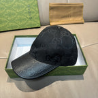 Gucci baseball cap in dark gray with curved brim and repeating GG monogram