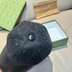 Gucci baseball cap in dark gray with GG monogram pattern and round top button