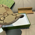 Gucci monogram baseball cap brim detail, beige canvas with GG logo print and trim.