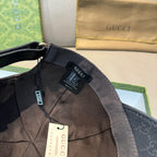 Baseball cap interior with fabric lining and Gucci size tags