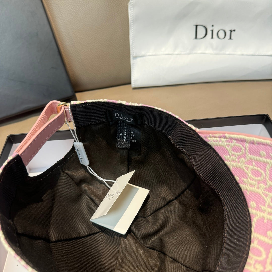 Dior monogram baseball cap interior with black lining and adjustable strap