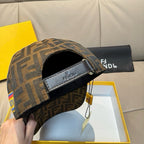 Patterned baseball cap underside with adjustable strap and dark interior lining