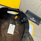 Baseball cap with interior tag, adjustable strap, and dark brim