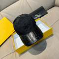 Black Fendi monogram baseball cap with FF logo side patch