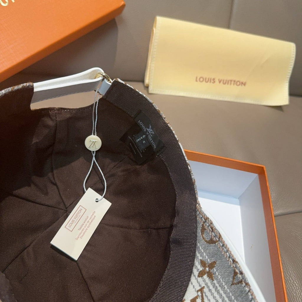 Louis Vuitton baseball cap with hang tags and strap, monogram pattern