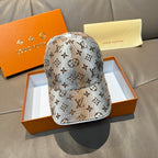 Louis Vuitton monogram baseball cap, light blue and brown, curved brim