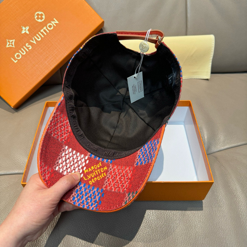 Louis Vuitton multicolor baseball cap with black interior lining and curved brim