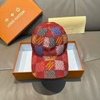 Louis Vuitton multicolor baseball cap with patchwork check pattern and curved brim