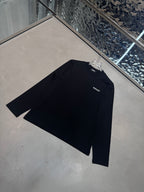 Dark Versace long-sleeve T-shirt with small chest logo
