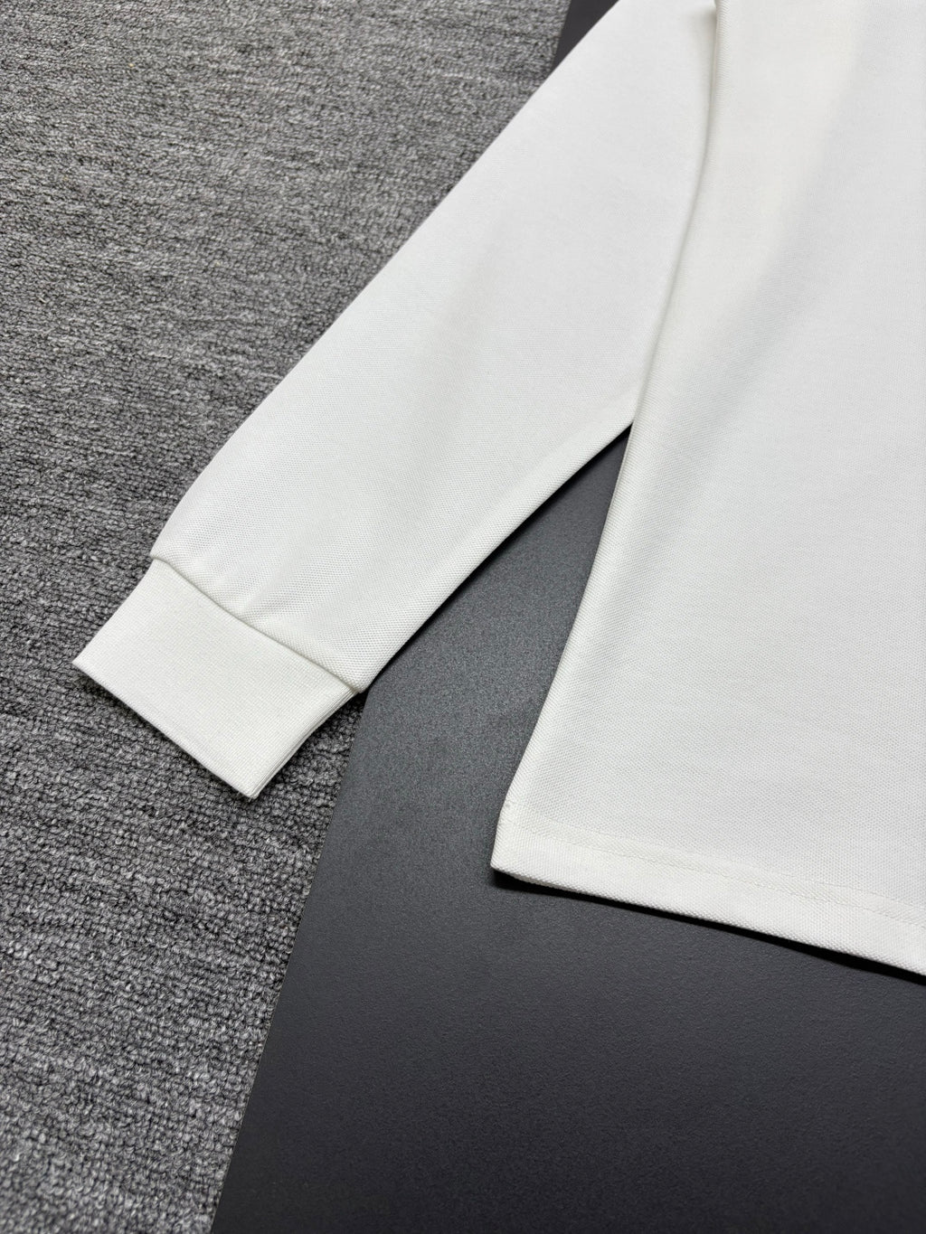 Fendi long-sleeve polo shirt, white, long sleeves and hem detail