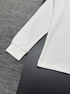 Fendi long-sleeve polo shirt, white, long sleeves and hem detail