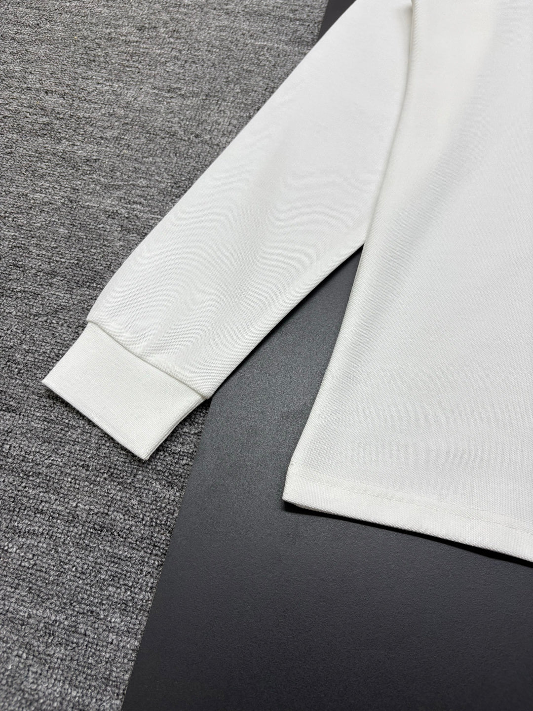 Fendi long-sleeve polo shirt, white, long sleeves and hem detail