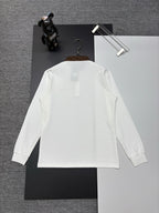 Fendi long-sleeve polo shirt, white, back view with neck logo