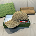 Gucci baseball cap with GG monogram print and multicolor stripe logo