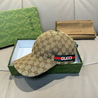Gucci baseball cap with GG monogram print and multicolor stripe logo