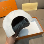 Louis Vuitton cap interior view with black underbrim and Louis Vuitton label