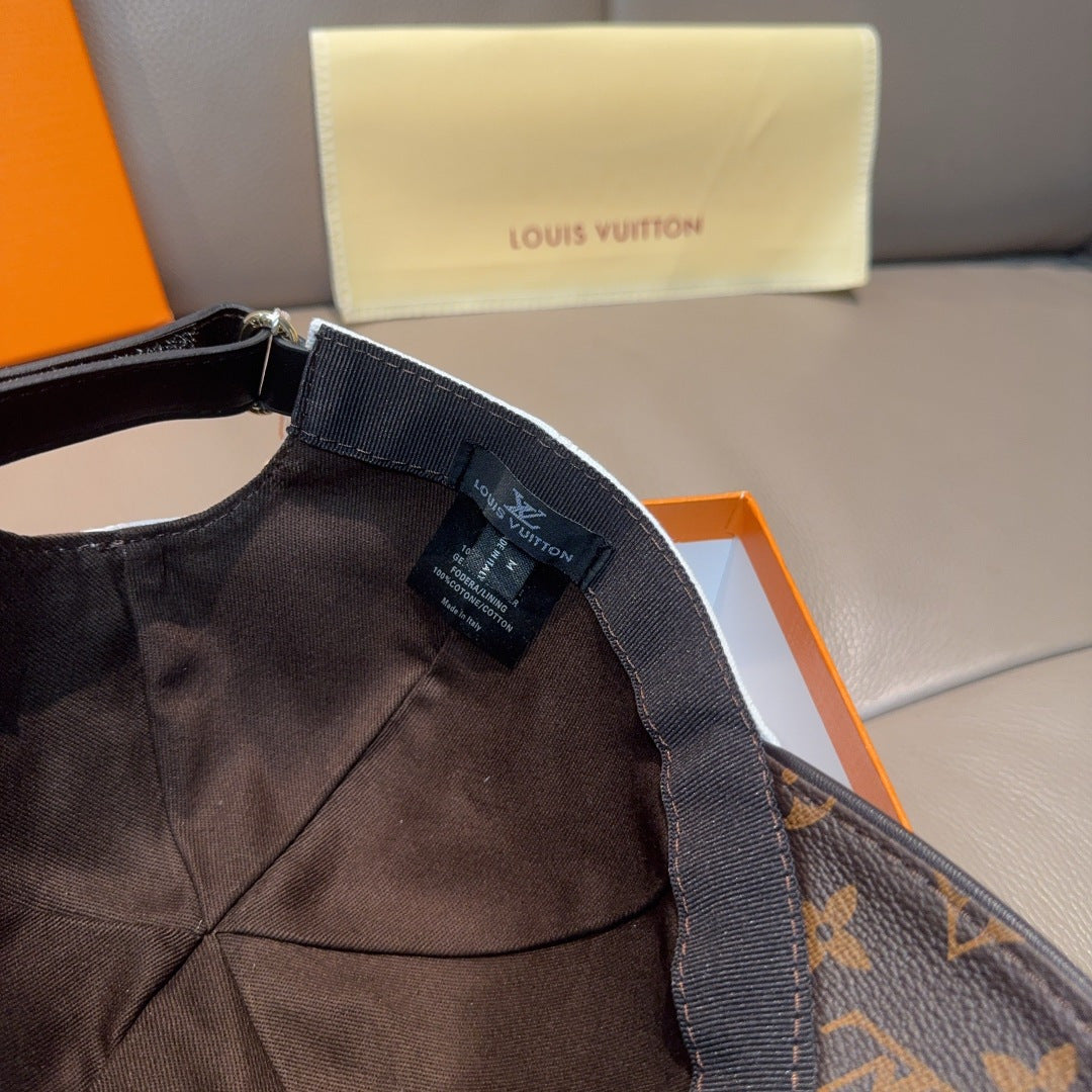 Louis Vuitton cap interior with adjustable strap and fabric lining at back