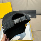 Fendi black cap with adjustable strap and stitched panel detail