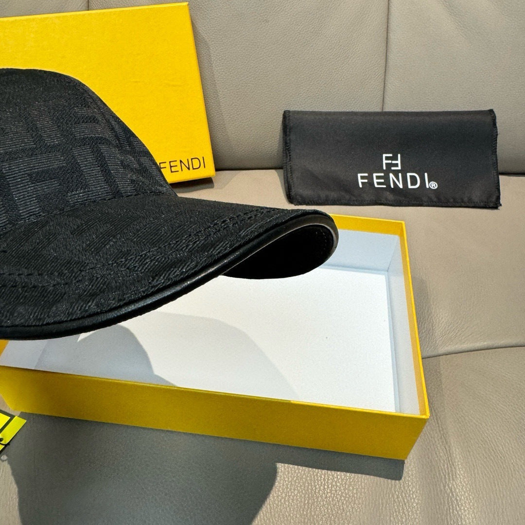 Fendi black baseball cap with curved brim and FENDI patch detail
