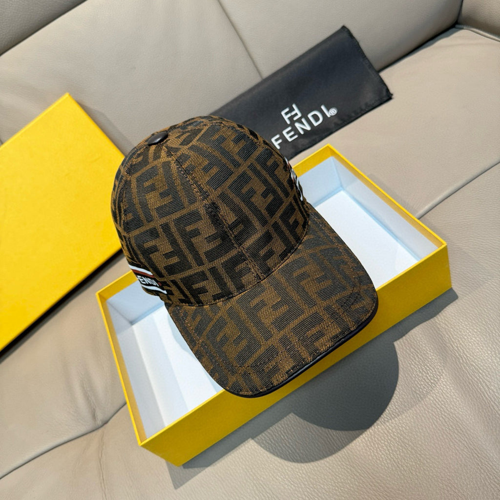 Fendi baseball cap with FF monogram crown and curved brim