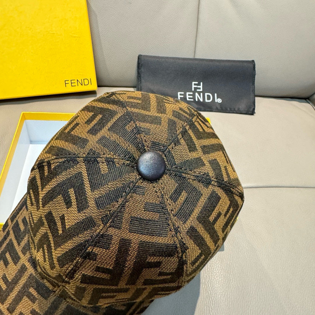 Fendi baseball cap with FF monogram dome and round top button
