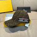 Fendi baseball cap with FF monogram pattern and striped FENDI band