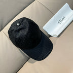 Dior baseball cap in black with all-over Dior monogram texture and round button