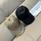 Dior caps: black and beige monogram baseball caps with round top buttons