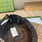 Beige GG monogram cap interior with fabric lining and Gucci label