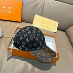 Louis Vuitton cap with black monogram top and brown monogram brim