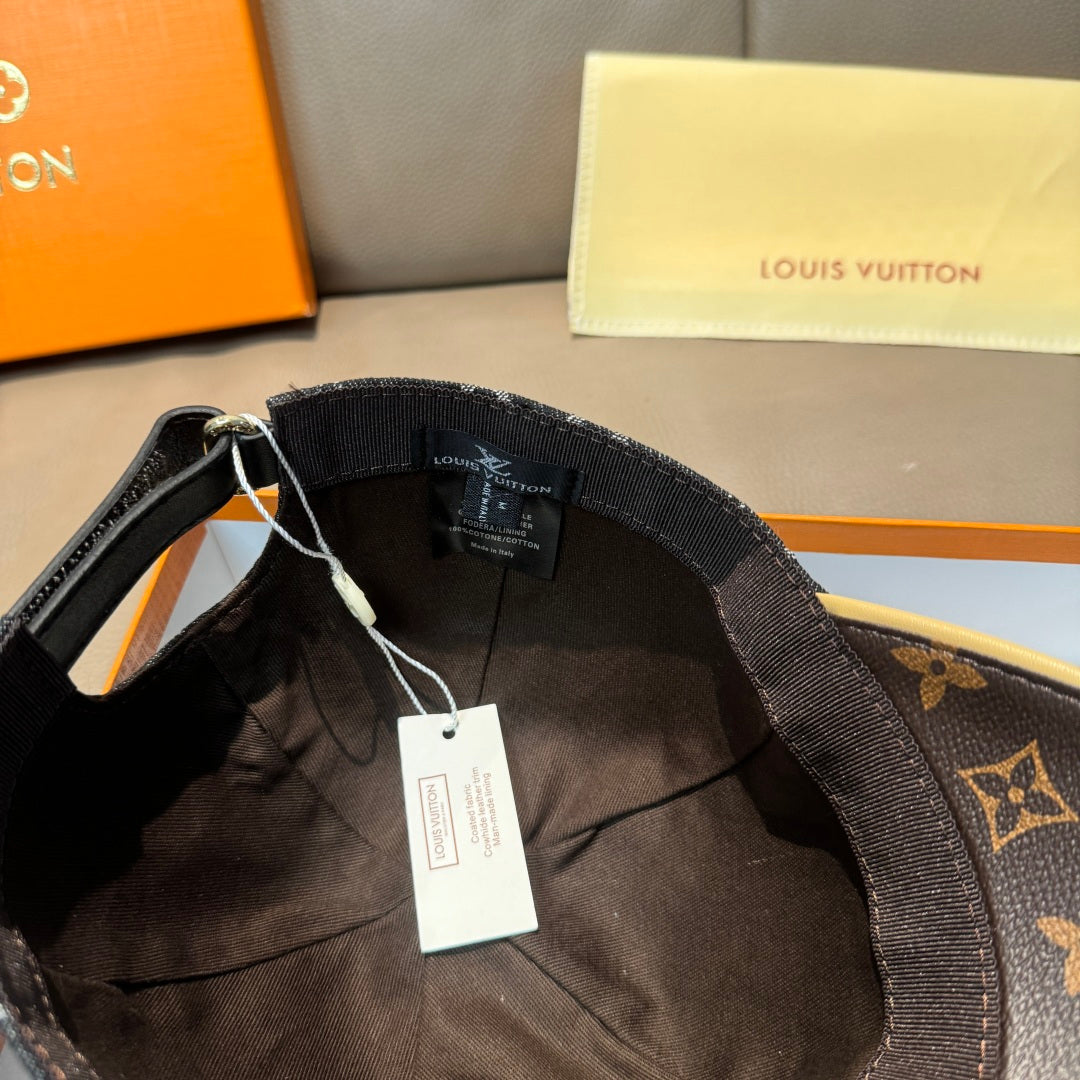 Louis Vuitton cap interior with adjustable strap and fabric label