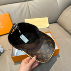 Louis Vuitton cap interior view with dark lining and monogram brim