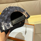Louis Vuitton baseball cap back with adjustable strap and LV logo patch inside.