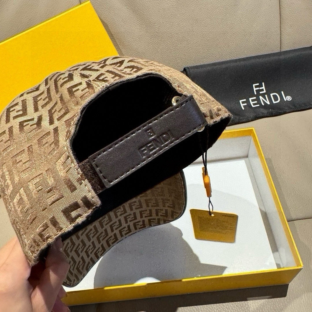Beige logo cap with black interior strap and metal buckle