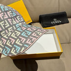Fendi FF baseball cap side view with multicolor pattern and light underside