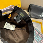 Fendi cap inner label and strap with size tag and stitching details