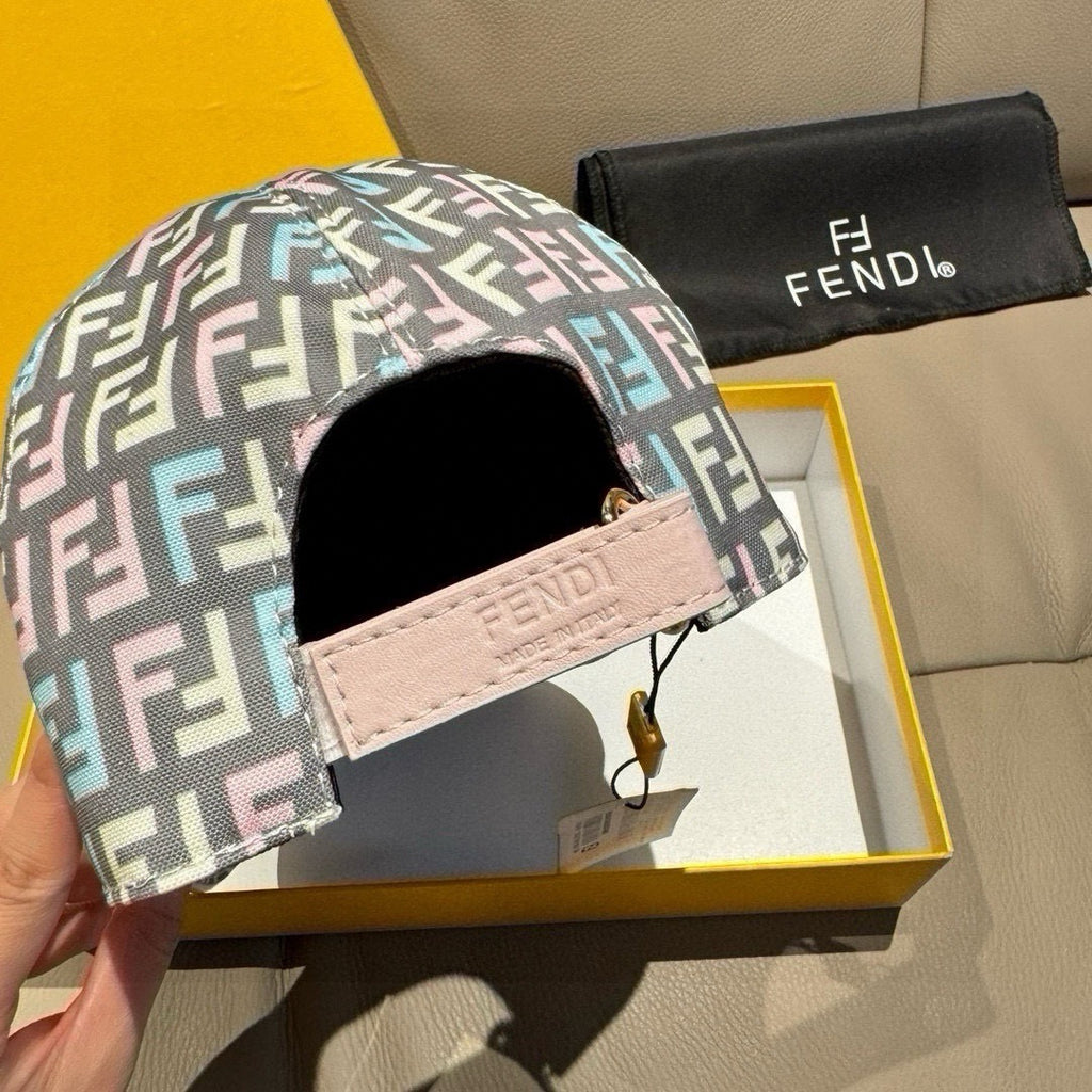 Fendi FF baseball cap showing inner band and adjustable strap