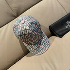 Fendi multicolor FF baseball cap with stitched brim and light pink button