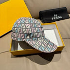 Fendi multicolor FF baseball cap with extended brim and matching trim